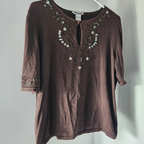 Vintage Nygard Knit Beaded Top - Picture 3 of 7
